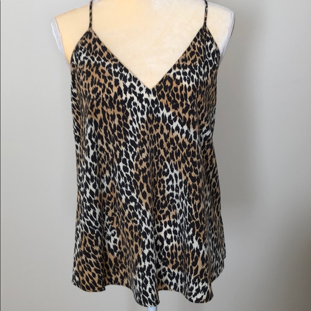 Rory Becca Animal print top Sz Small EUC